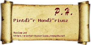 Pintér Honóriusz névjegykártya